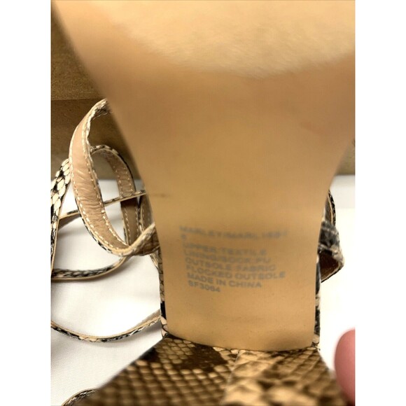 Steve Madden Marley Snake Block Heel Strappy Squared Off Toe Womens Shoes SZ 6 - Picture 10 of 12